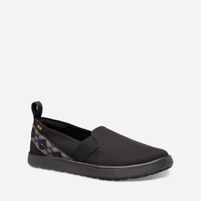 Teva Voya Slip On - Women's Teva Sneakers - Black | India (PLSY32097)